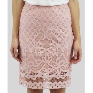 Downeast blush lace modest skirt